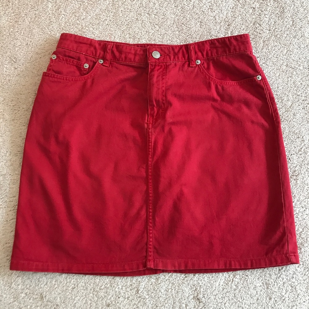 Tommy Hilfiger Red Denim Skirt   Size 10